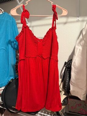 torrid Bright Red Smocked Ruffle Top